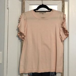 Flutter sleeve light pink sweater